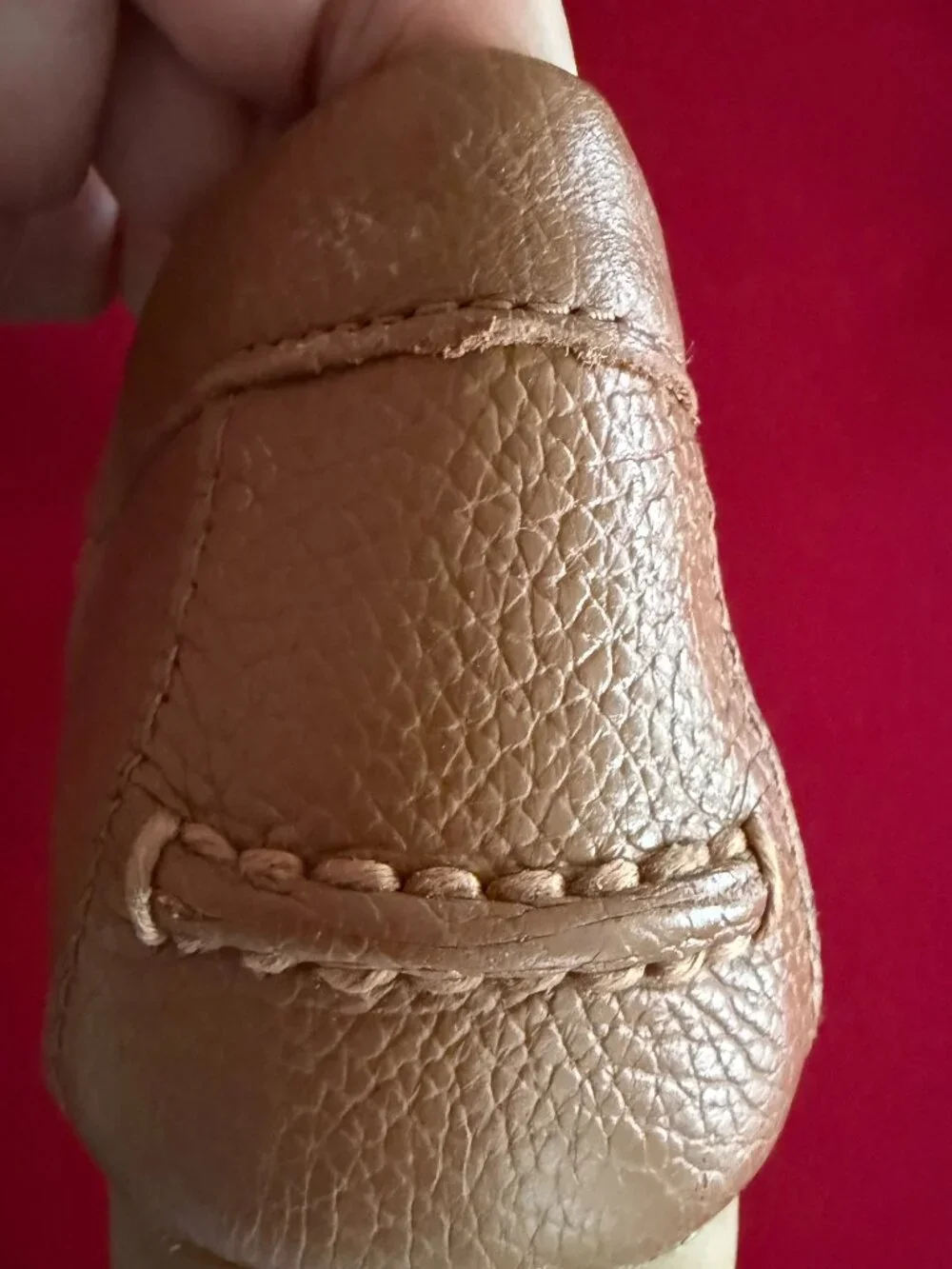 COACH Fredrica Tan Pebbled Leather Driving Loafers Gold Hardware Size 10B